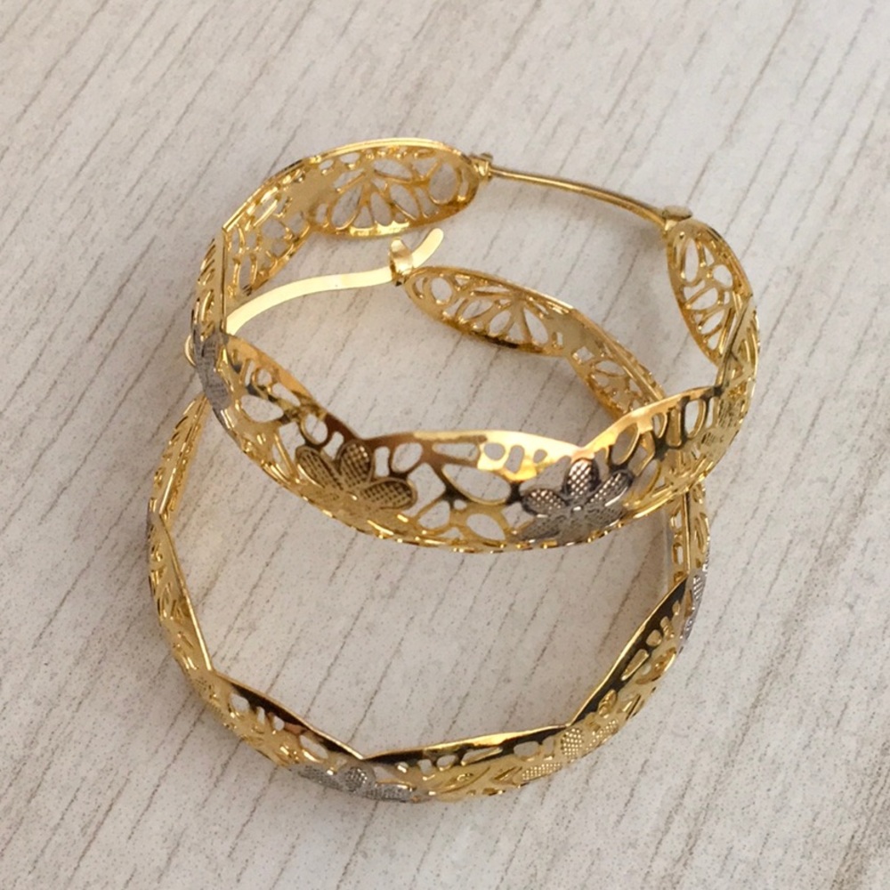 Hoops tri color earrings 14kt gold filled